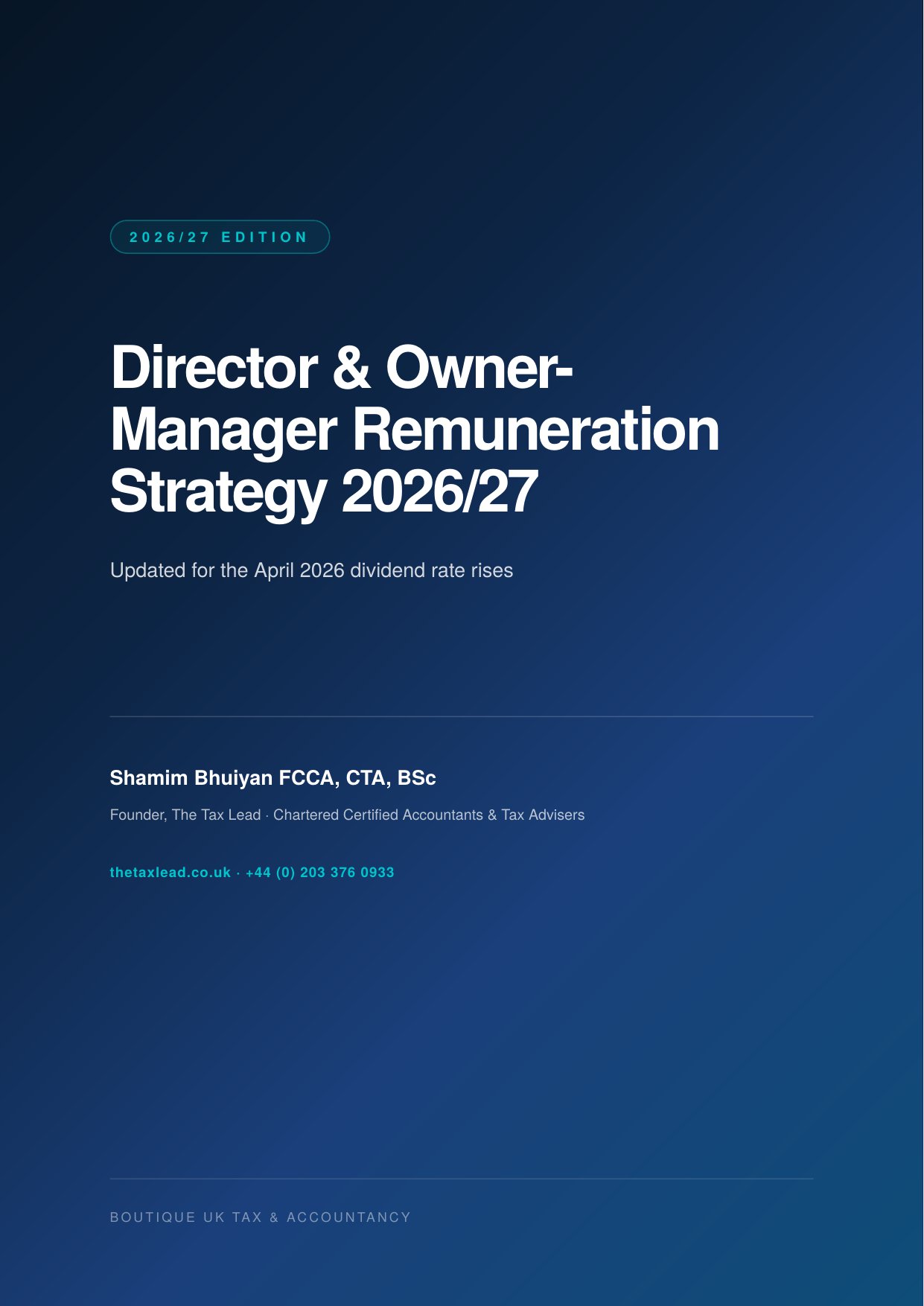Director & Owner-Manager Remuneration Strategy 2026/27